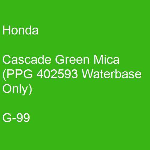 Honda, Cascade Green Mica (PPG 402593 Waterbase Only), G-99.